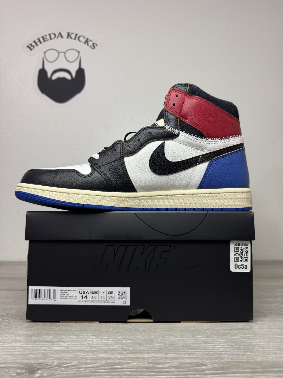 Size 14 – Jordan 1 Retro High OG Fragment x Union LA Men’s IO7847-002 Brand New