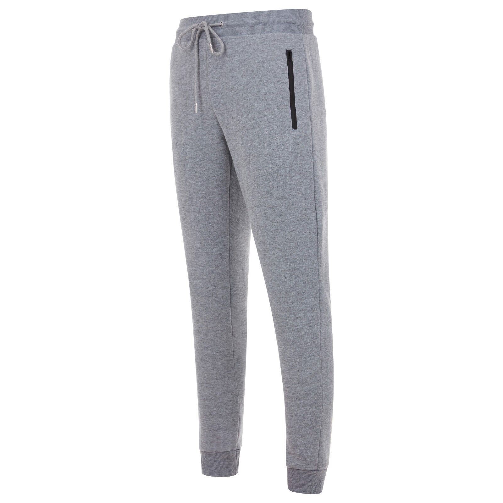 Men’s Fleece Lined Slim Fit Casual Tech Jogger Sweatpants W Zipper Pockets S-3XL