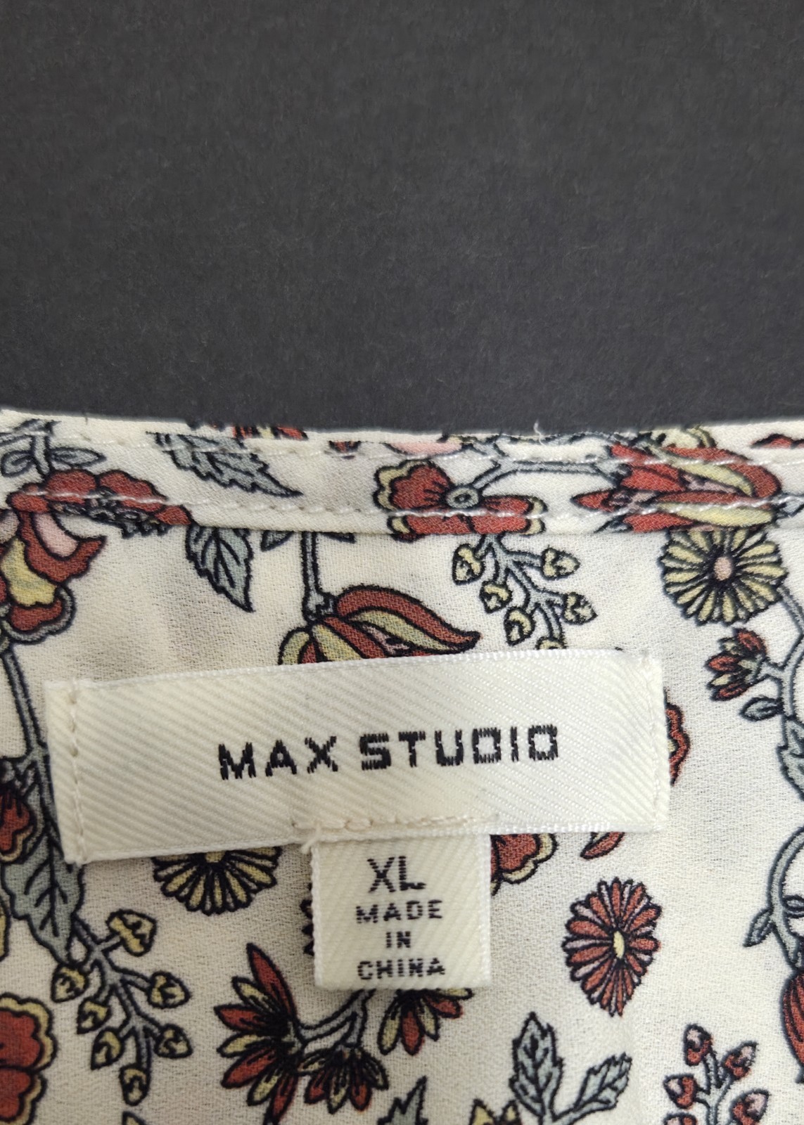 Max Studio Cottagecore Floral Wrap Blouse Long Sleeve Hi-Low Flowy Peasant – XL