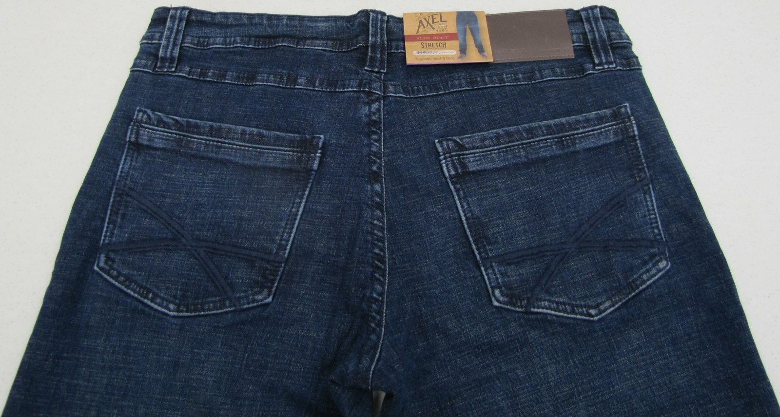 T K Axel Men’s Slim Bootcut Stretch Jeans BUSHNELL Dark Wash 36×32 36 x 32 New