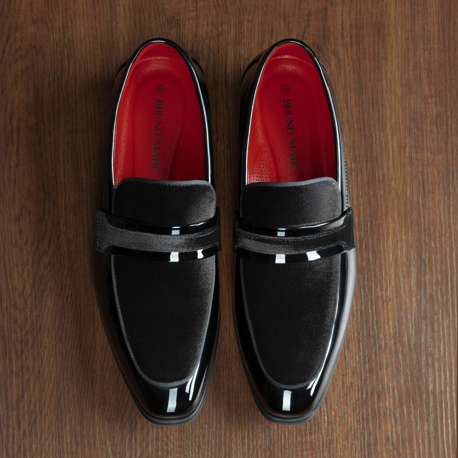 Men’s Tuxedo Patent Loafers Classic Velvet Slip-on Dress Formal Shoes 8-13
