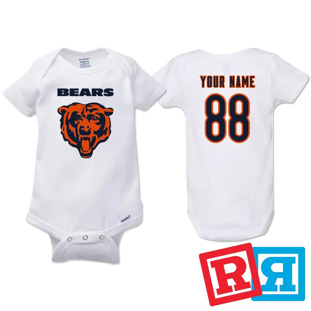 Personalized Chicago Bears Gerber Baby Onesie® Cotton Custom Bodysuit