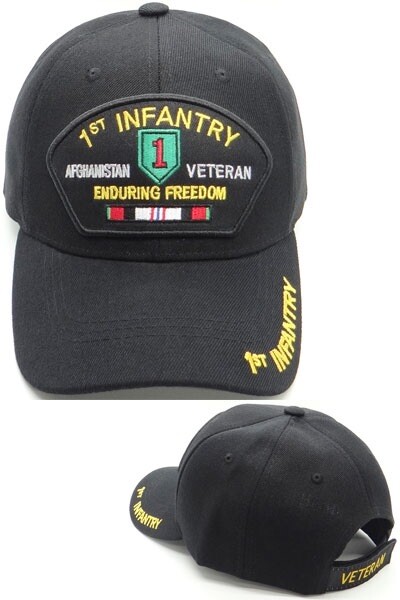 1st InfantryAfghanistan Veteran Cap Black Adjustable One Size Fit Most