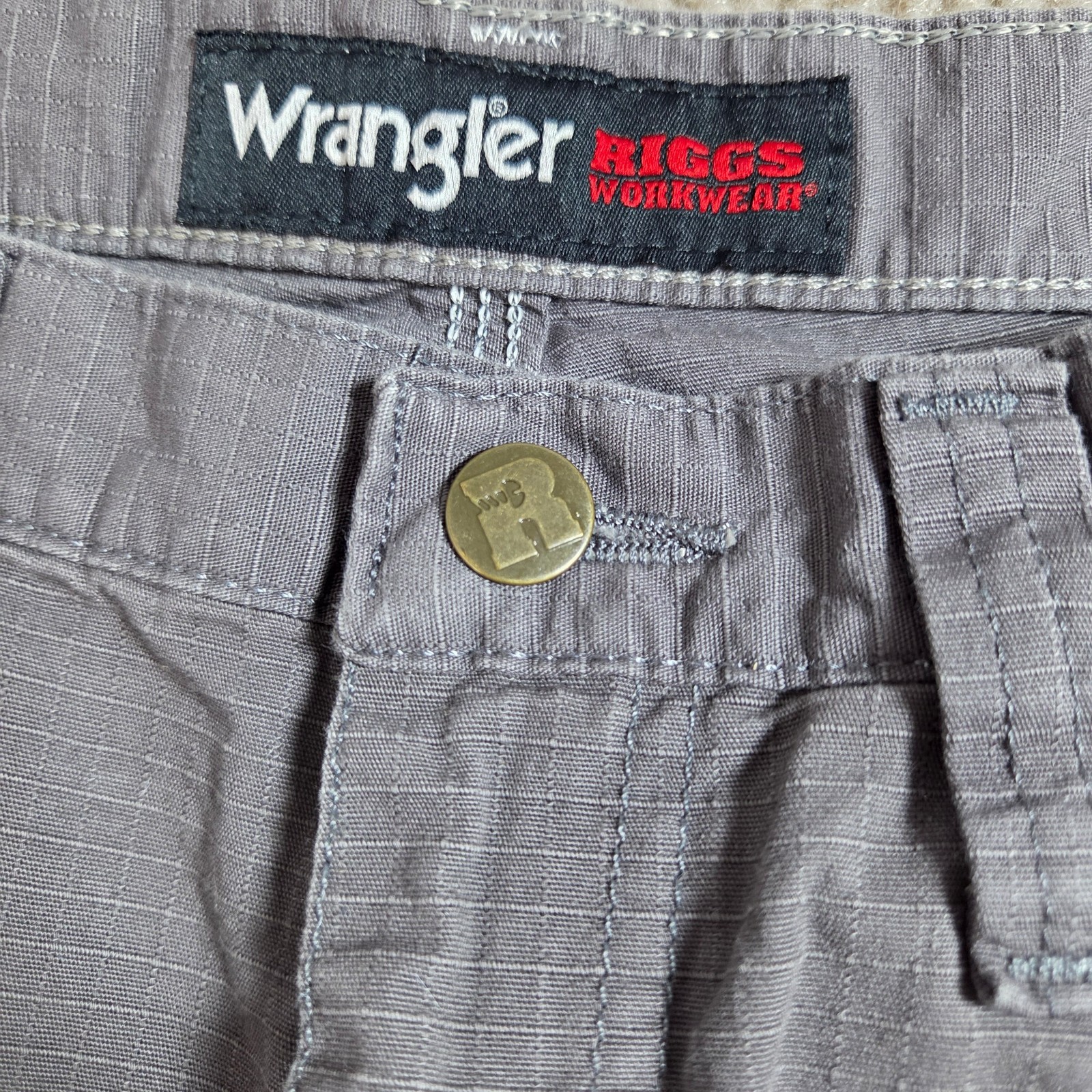 Wrangler Riggs Workwear Mens Ripstop Work Pants 32×30 Gray Utility Cotton
