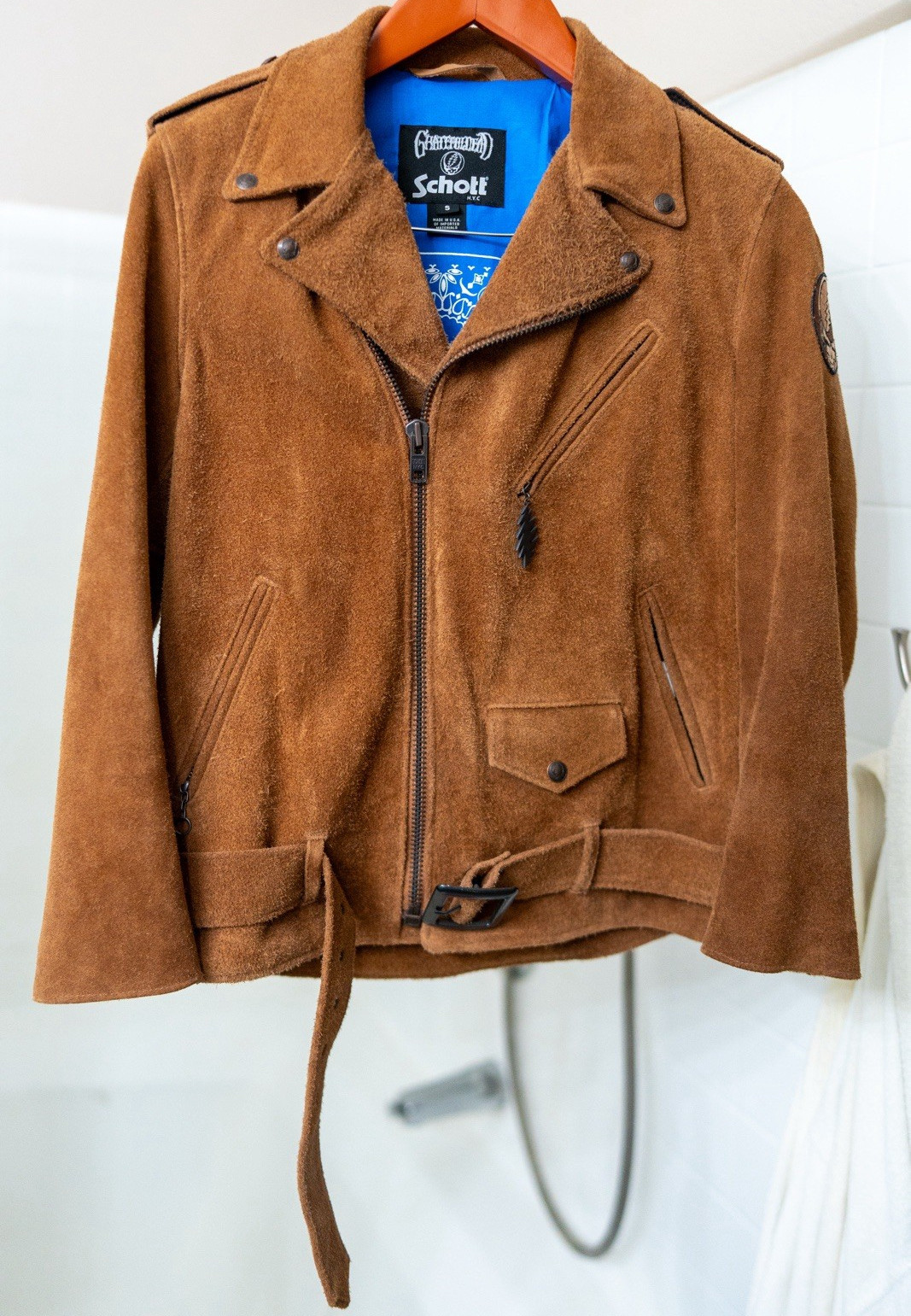 Rare Schott Grateful Dead Brown Biker Jacket Sz S