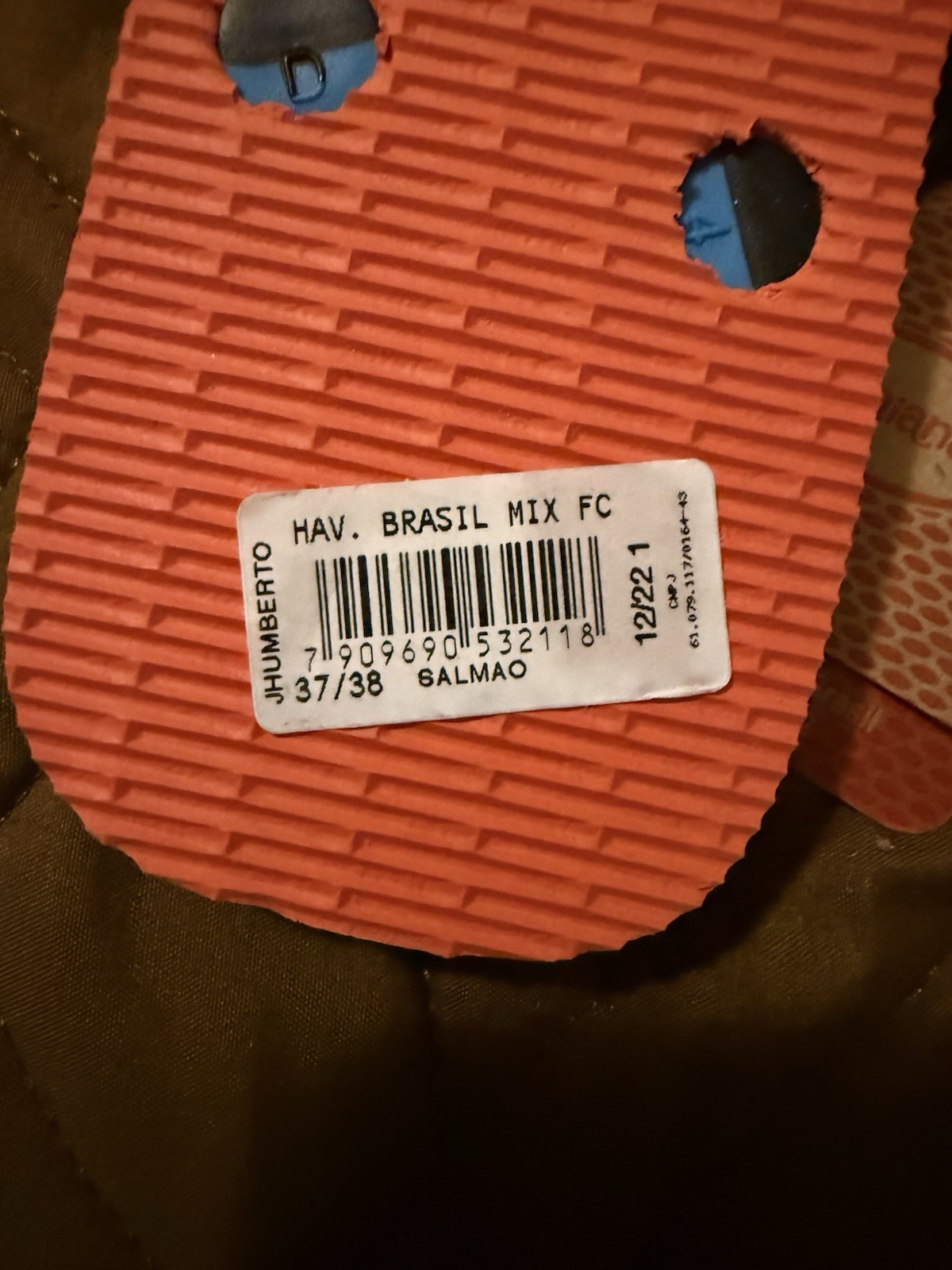Havaianas Women’s Flip Flop Sandals Pink/Blue/Black EU 37/38 Rubber Logo