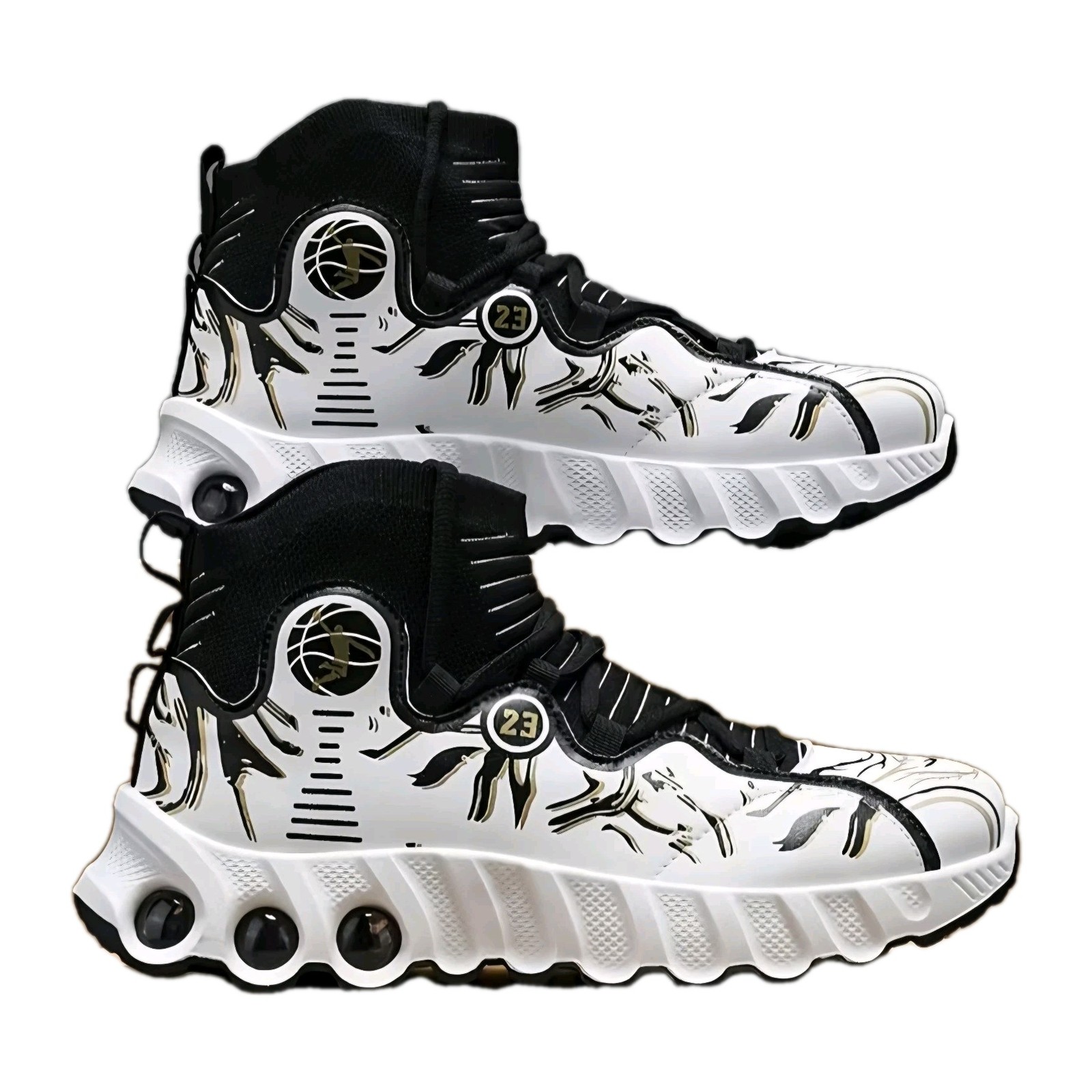 GSSZO HighTop Cushioned Basketball Shoes -White/Red/Black Three-Color Men’s 11