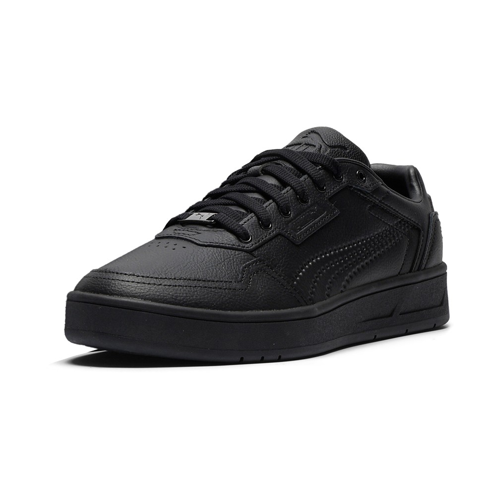 PUMA Court Classic Lux Lace Up Mens Black Sneakers Casual Shoes 39501915