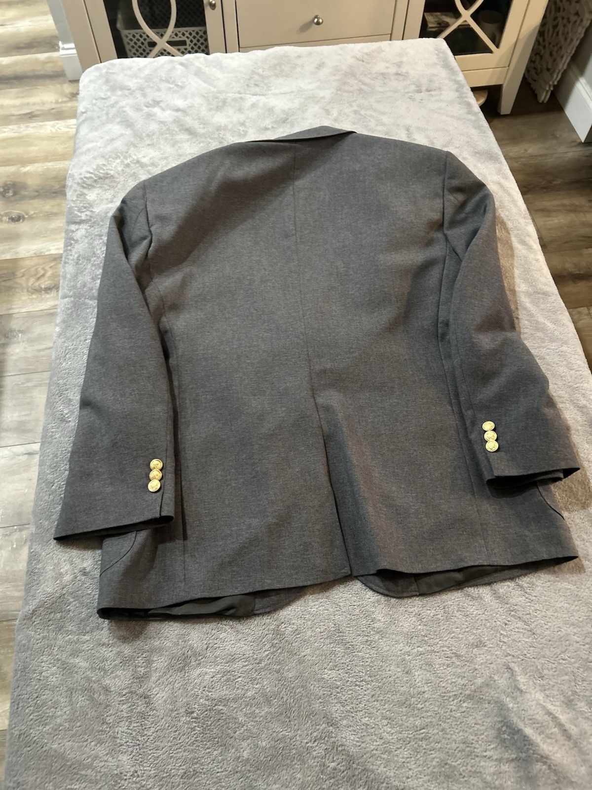 David Taylor Men’s Gray Solid Single-Breasted 2-Button Notch Lapel Jacket