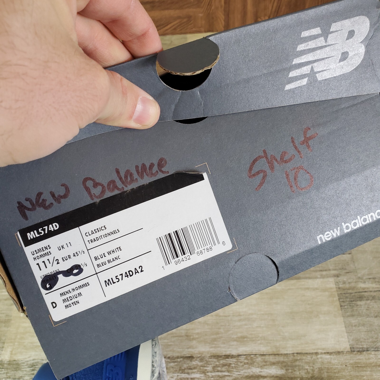 New Balance Classics 574 Rugged Mens Shoes Sz 11.5 D Navy Blue White Sneakers