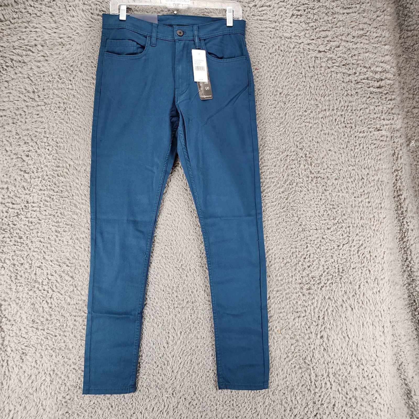 Jachs Pants Mens 28×32 Dark Teal Blue Stretch Mid Rise Slim Fit *NWT*