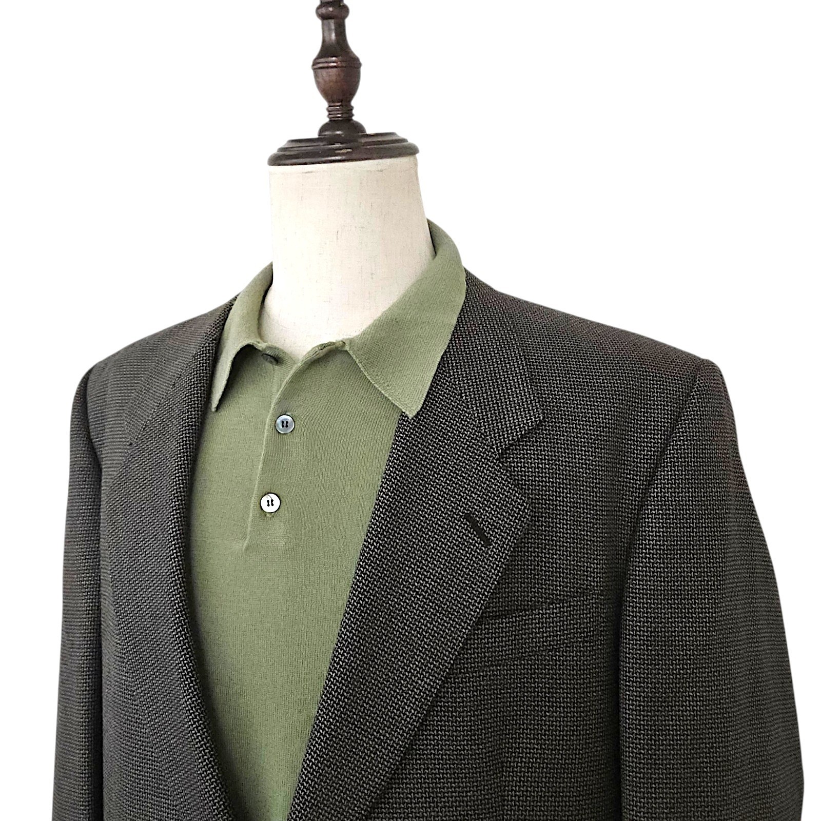 Yves Saint Laurent YSL Mens 44 L Blazer Sport Coat Jacket Woven Worsted Wool