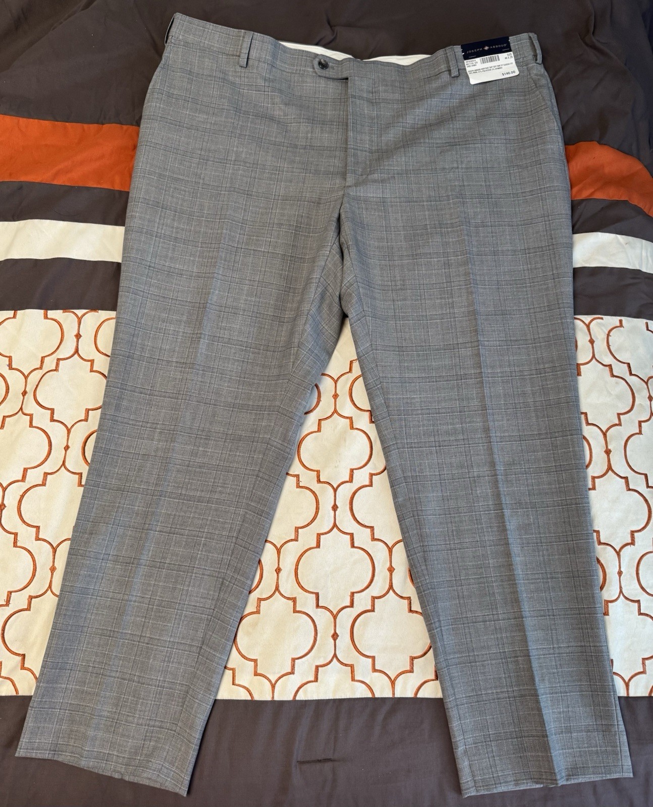 Size 44×29 – Joseph Abboud Classic Fit Wool Blend Plaid Suit Dress Pants | Gray