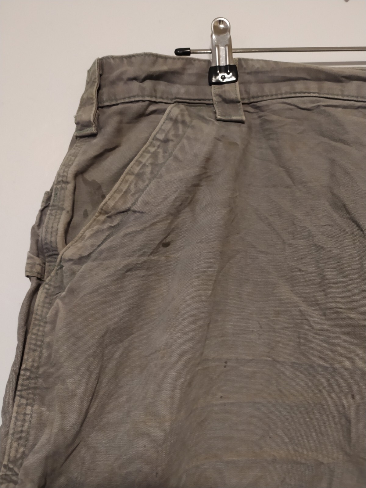 Carhartt Shorts Mens W40 Grey Cargo Utility Carpenter B147 FAT Paint Marks Work