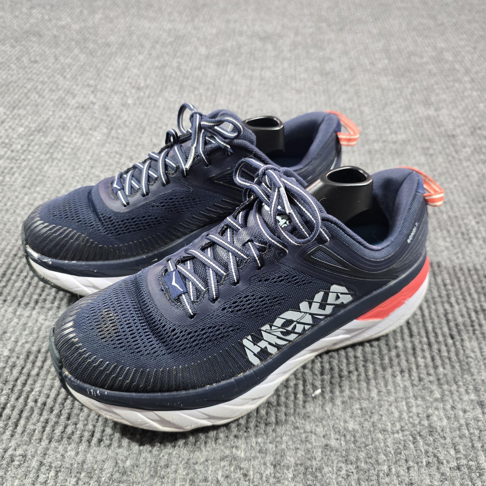 Hoka One One Bondi 7 Shoes Womens Size 10.5 Blue Running Cushioned 1110519 BIBBL