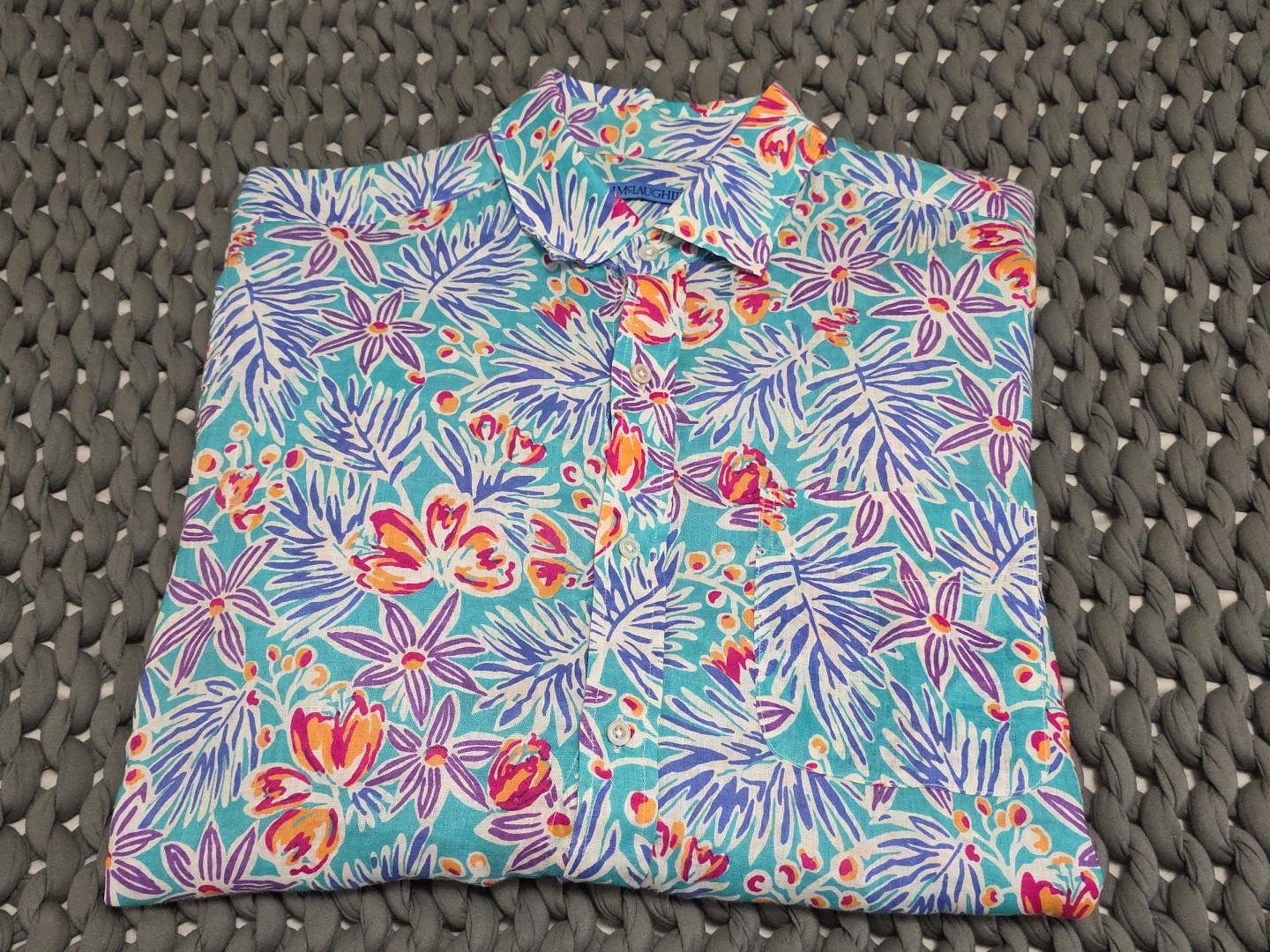 NEW J. McLaughlin Island Bouquet Gramercy Lightweight Button-up Linen Shirt SZ M