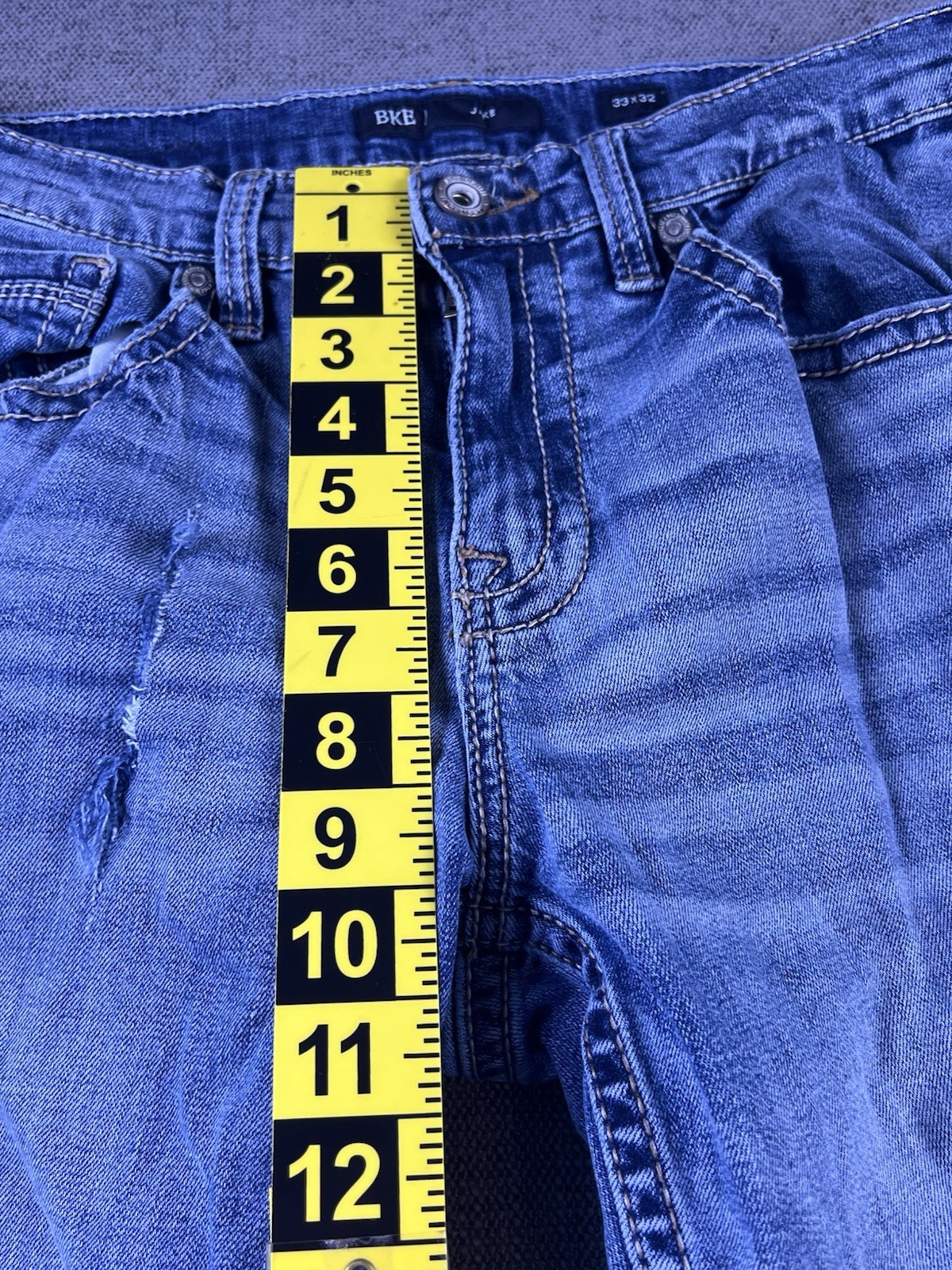 Buckle BKE Jake Jeans Men’s 33×32 Blue Distressed Embroidered Boot Cowboy Preppy