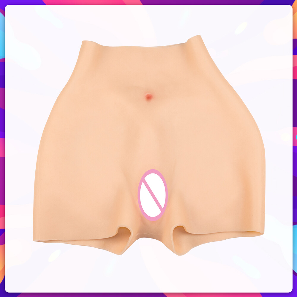Silicone Breast Forms+Silicone Fake vagina Panties For Transgender Crossdresse