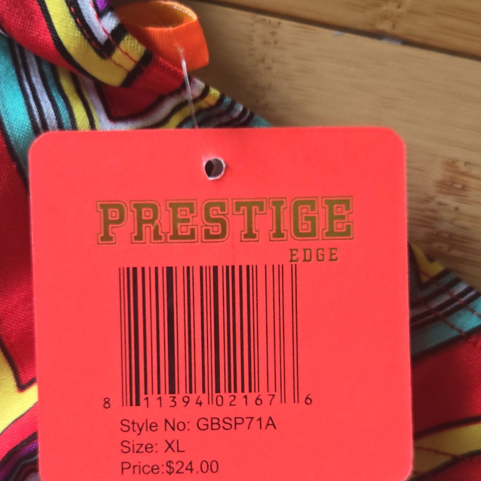 Prestige Edge 2-Piece Bandeau Bikini Set Halter Multicolor Chevron, Women’s XL