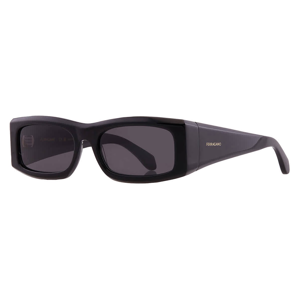 Ferragamo Dark Grey Rectangular Men’s Sunglasses SF2012S 001 57 SF2012S 001 57