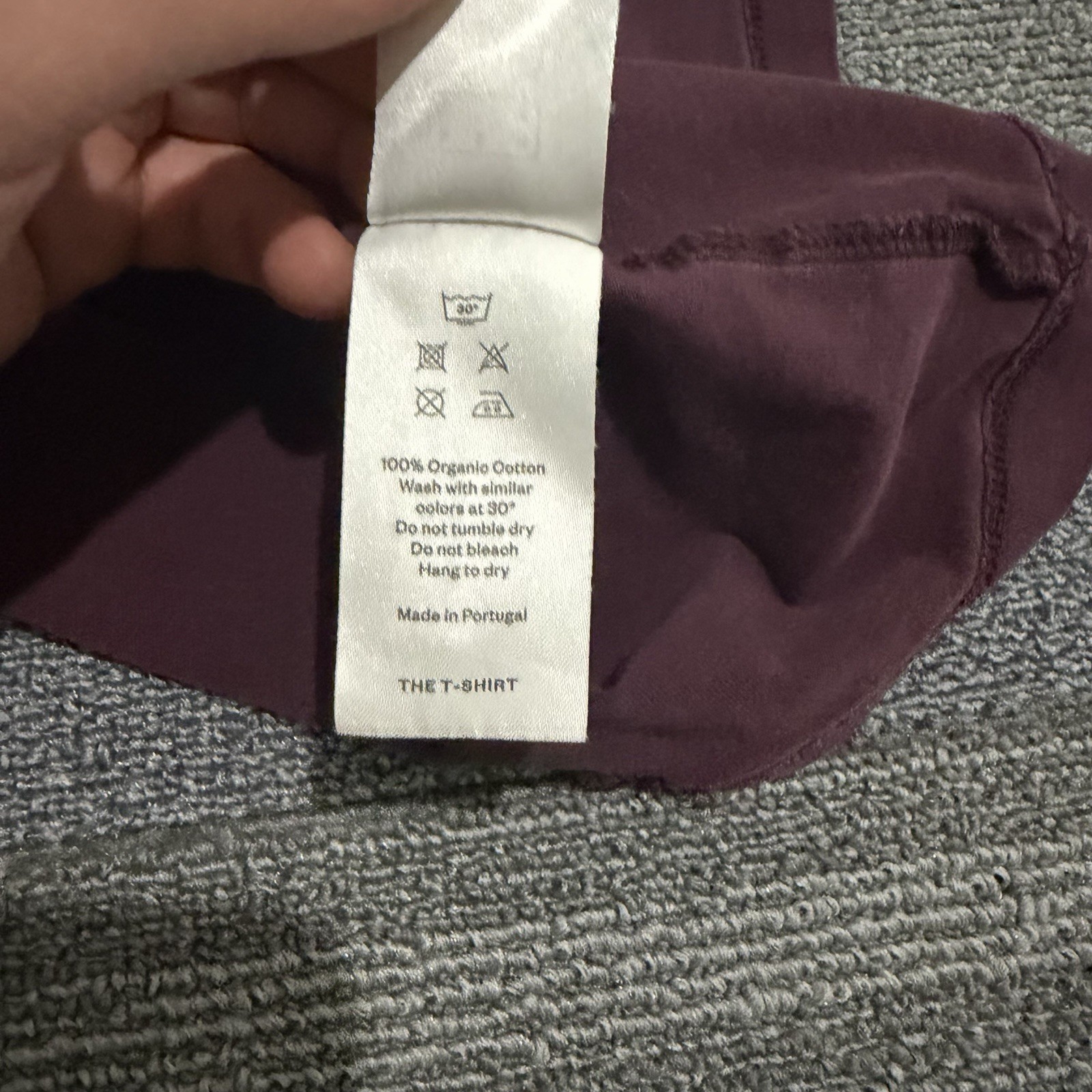 Asket Shirt Mens Extra Large Long Burgundy Organic Cotton Crewneck The T Shirt*