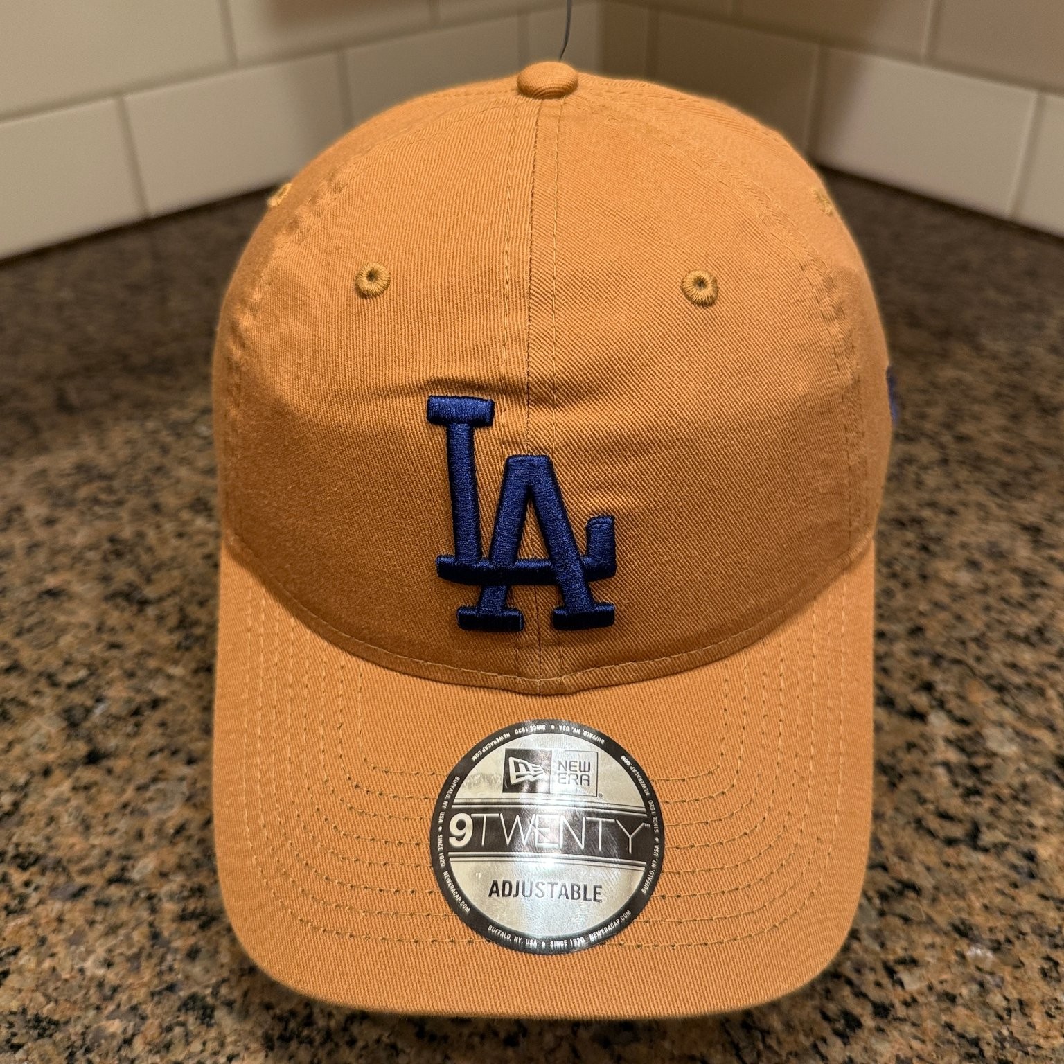 Los Angeles Dodgers Hat New Era 9TWENTY Strap Back Tan MLB Dad Cap New