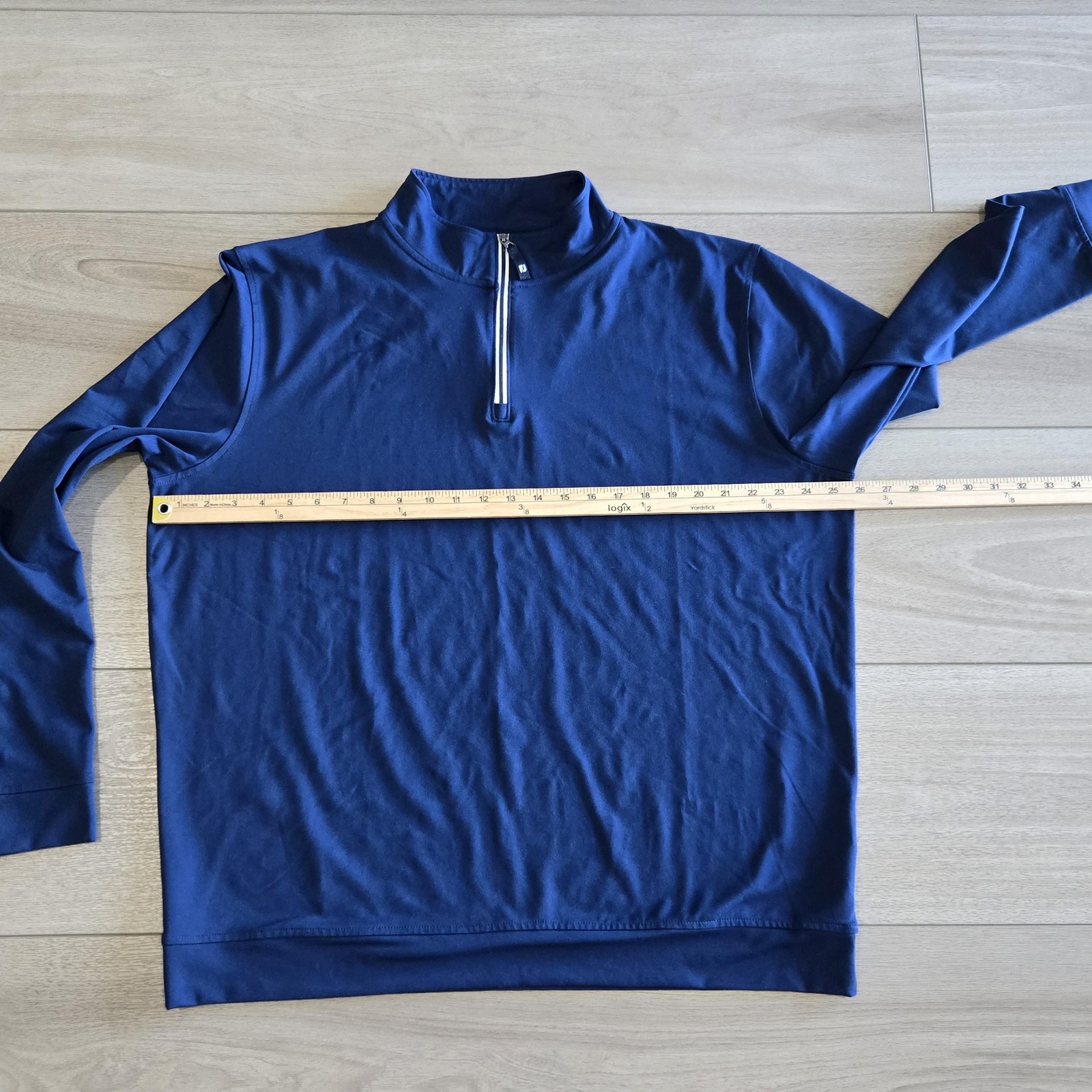 FootJoy Pullover Mens XL Blue 1/4 Zip Long Sleeve Golf Performance Shirt Top