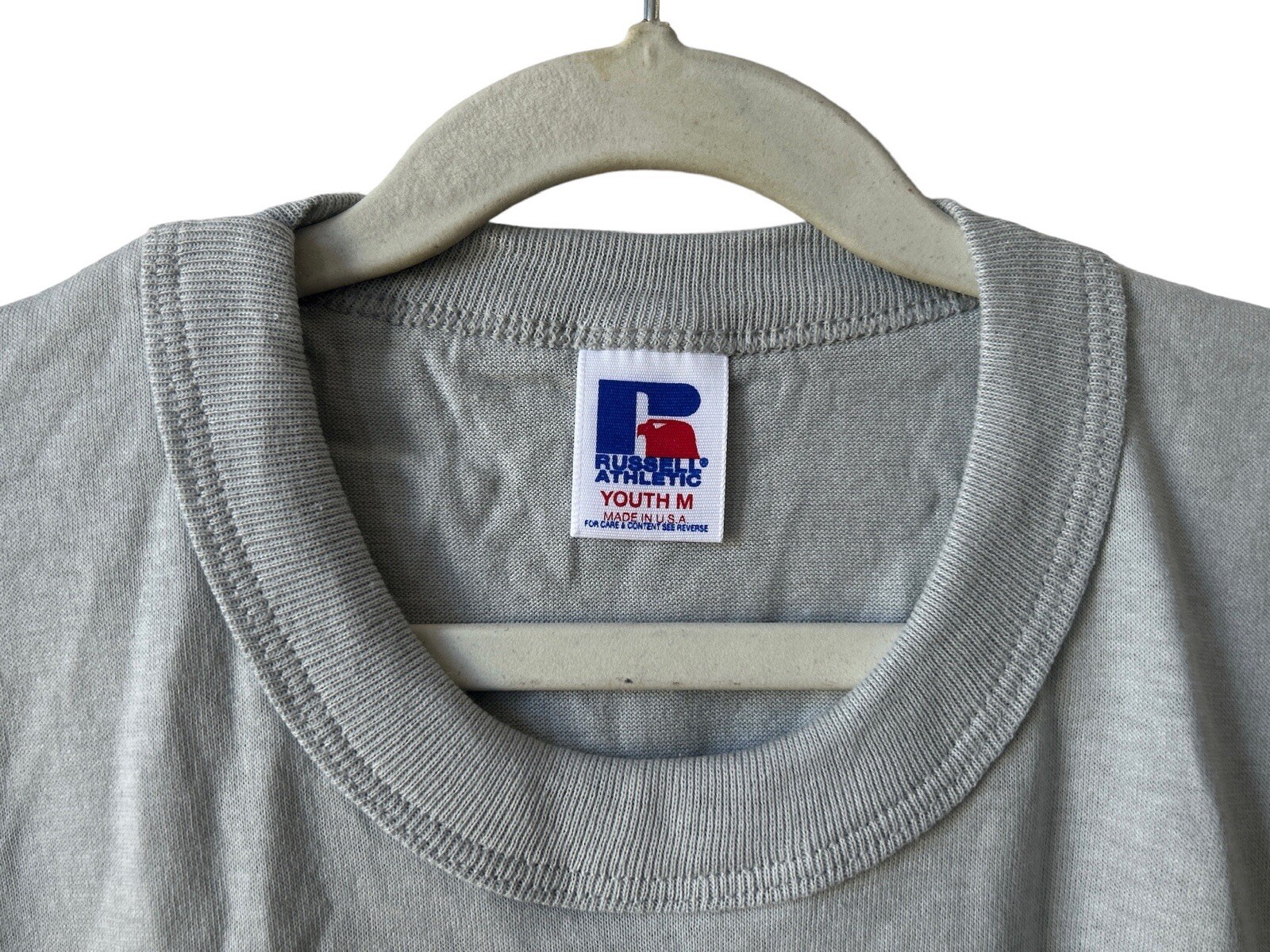 vintage russell athletic crewneck t-shirt youth sz medium NOS NWOT 90s USA made