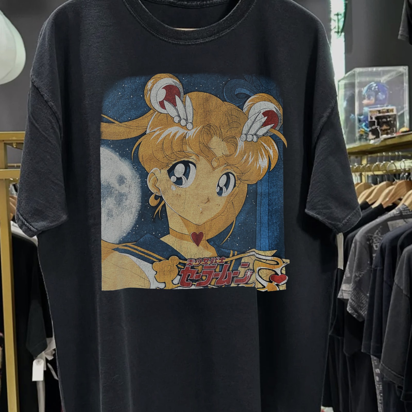 90s Sailor Moon Rare T-Shirt Black XL