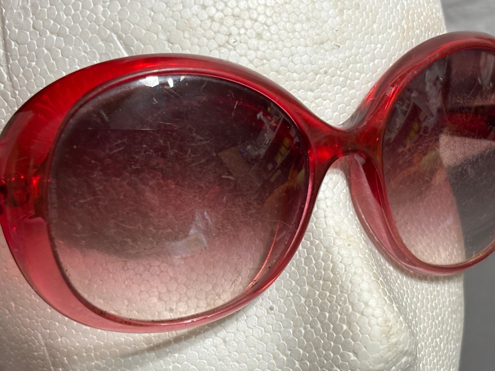 Vtg Y2K DOLCE GABBANA 8085 Ruby Red OVERSIZED women men SUNGLASSES 1785/8H 58/18