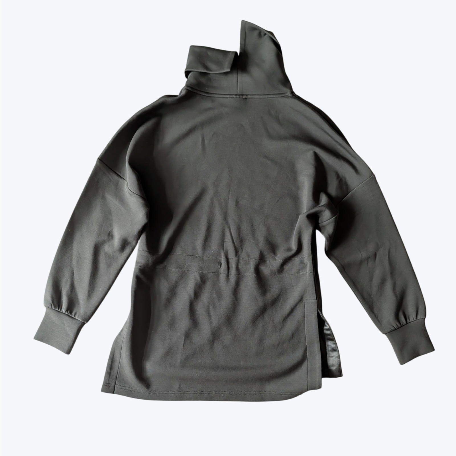 Varley Freya DoubleSoft Sweatshirt Olive Green Cowl Neck Drawstring Waist- Small
