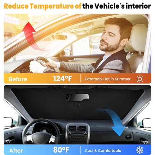 Car Windshield Sun Shade – Foldable Car Sun Shade Windshield for Front Cat