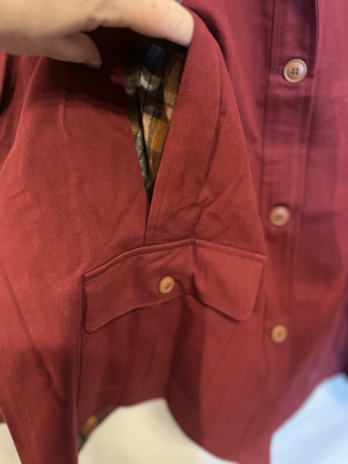 Women’s Brick Red Barn Jacket w Corduroy Collar/Cuffs Women’s Sz L New