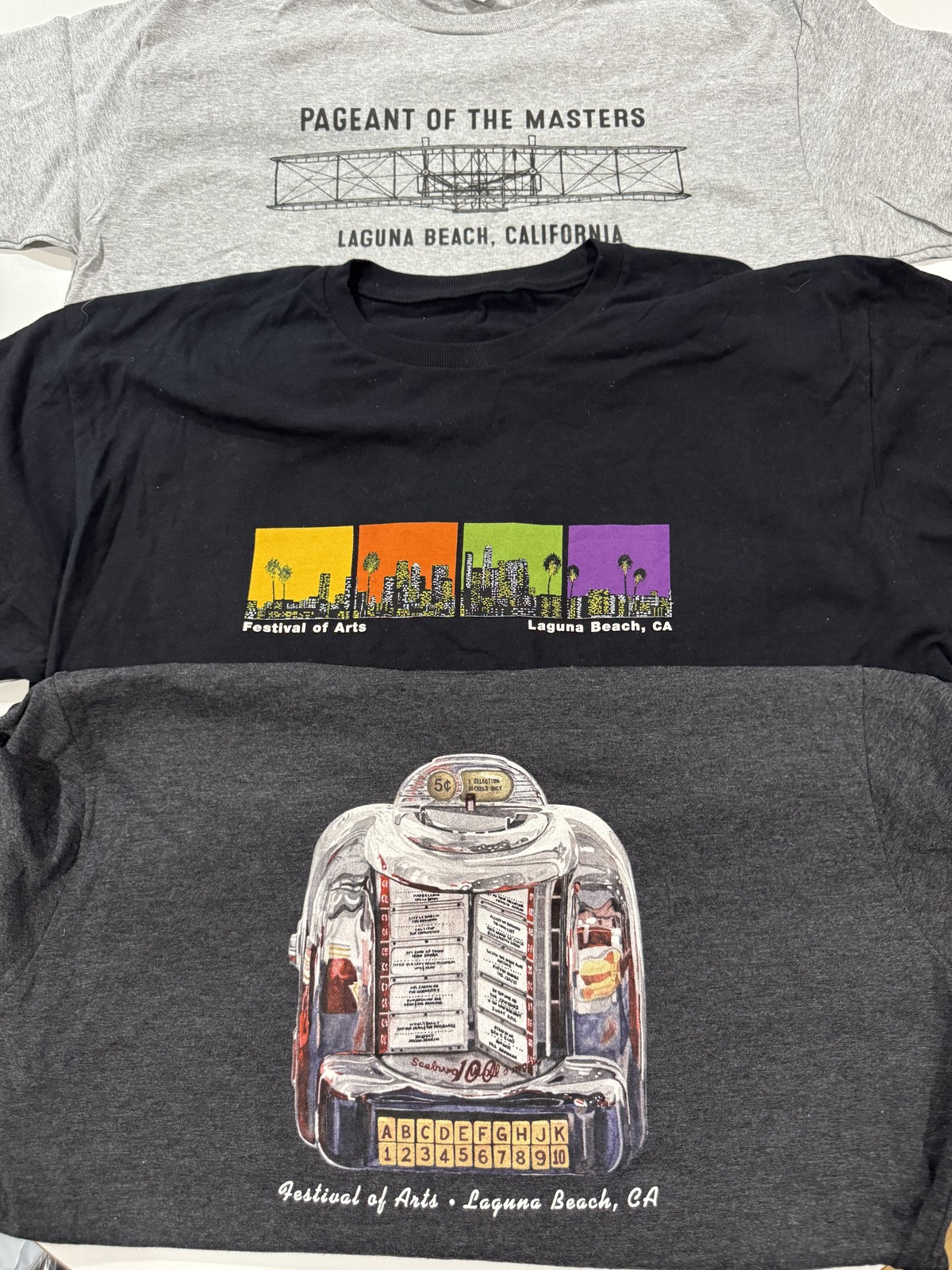 Lot of 3 Festival of Arts Pageant of the Masters Laguna Beach T-Shirt Sz L