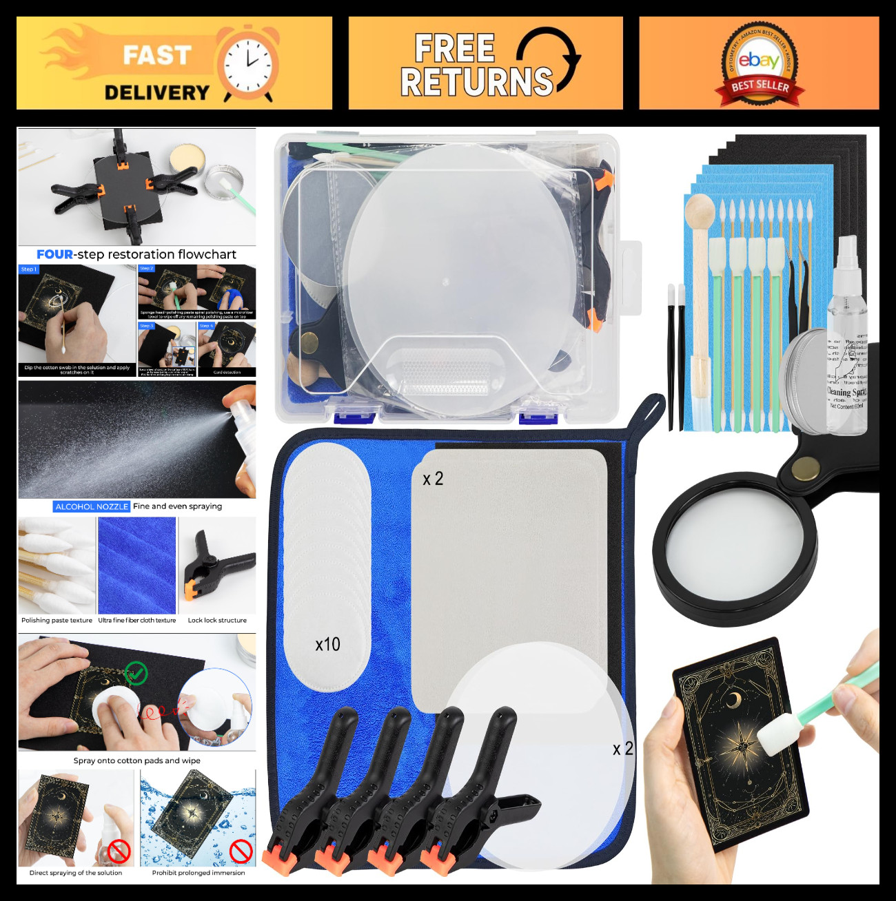 17-in-1 Card Cleaning Kit – Polishing, Restoration & Fixing Jig for Trading Card