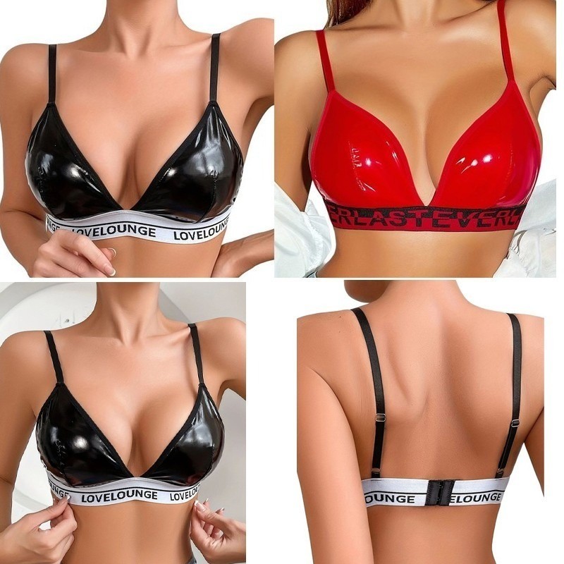 Women Lingerie Adult Underwear Carnivals Tank Anniversary Bra Shiny Cosplay