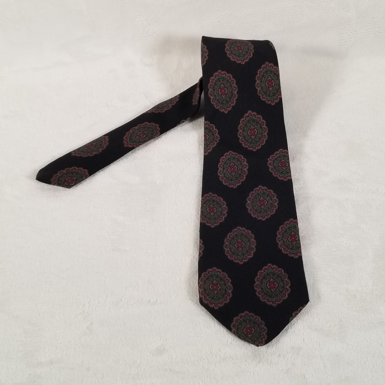 Robert Talbott Hand Sewn Tie for Nordstrom Silk Wool Medallion 3 1/8 x 57 3/8
