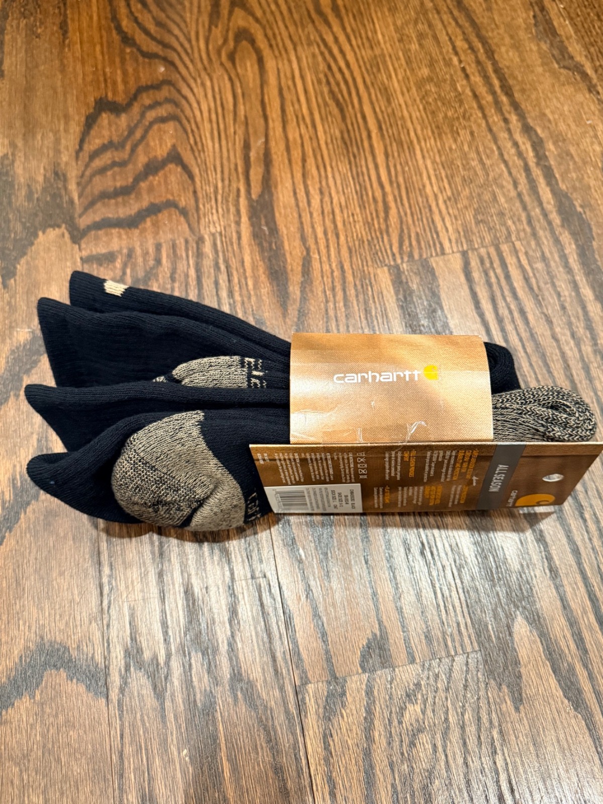 Carhartt Men’s All Season Steel Toe Boot Socks Black 2 Pack L 6-12 NWT