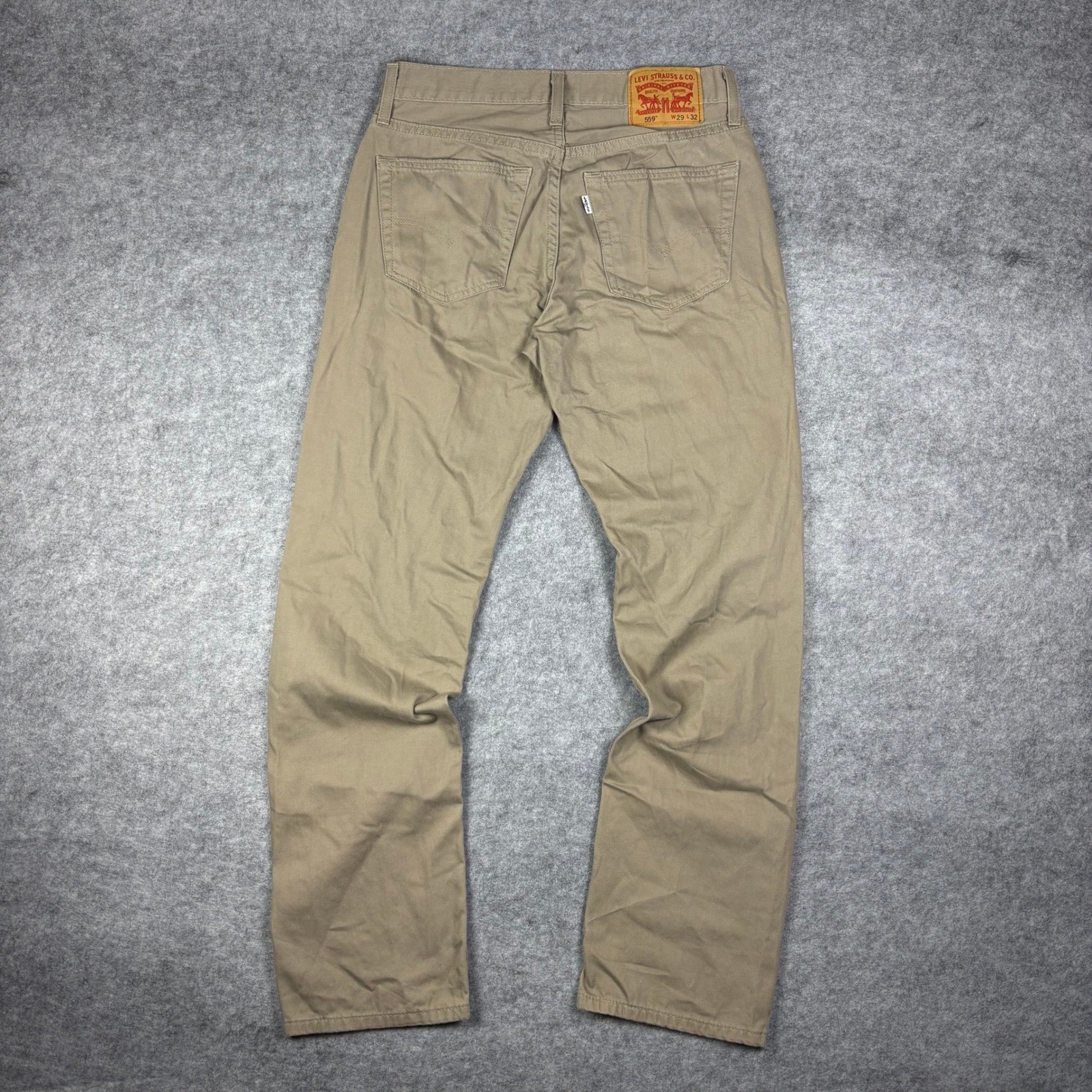Levis 559 Relaxed Straight Jeans Mens 29×32 Tan Khaki Twill Cotton Pants