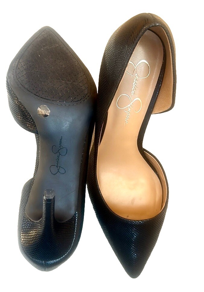 New JESSICA SIMPSON Prizma D’Orsay Black Heels Pumps US 10