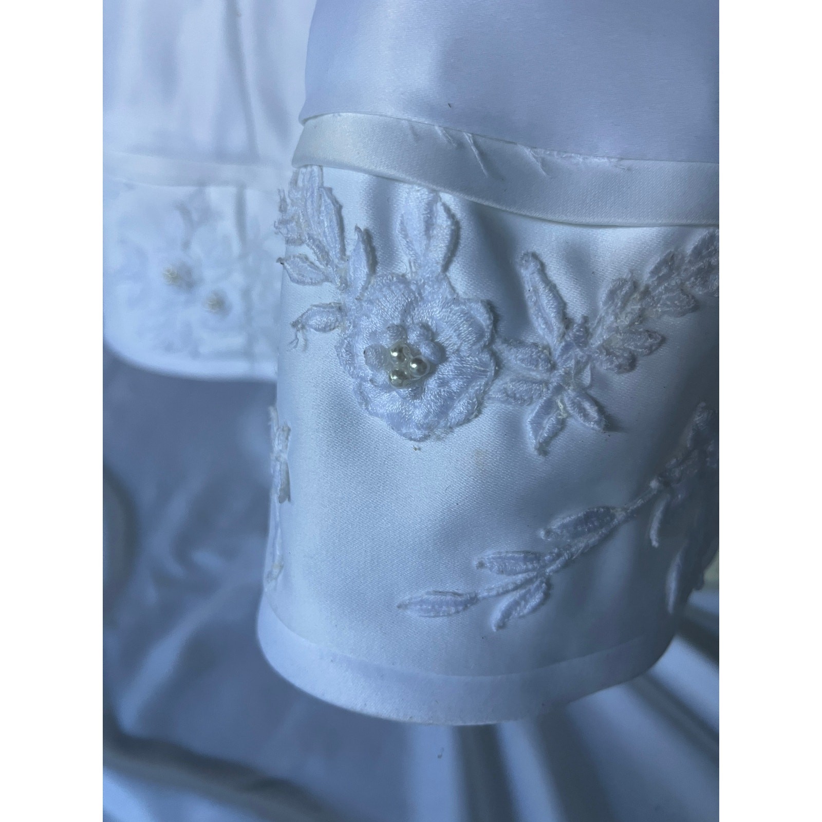 Vintage 90s Morilee Satin A-Line Wedding Dress vntg Size 12 w/ Detachable Train