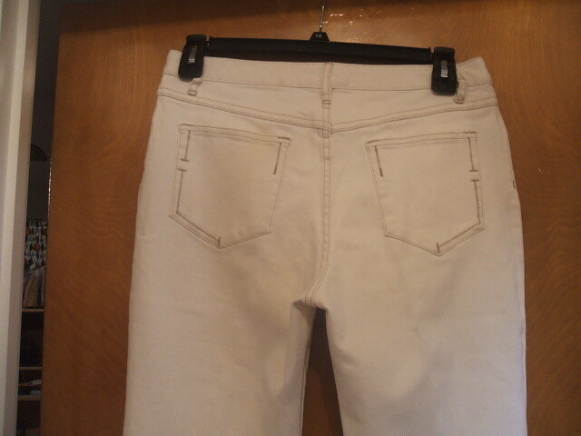 J Jill Eggshell Authentic Fit Sits Below Waist Pants Jeans Sz 10 NWT $79 Wide