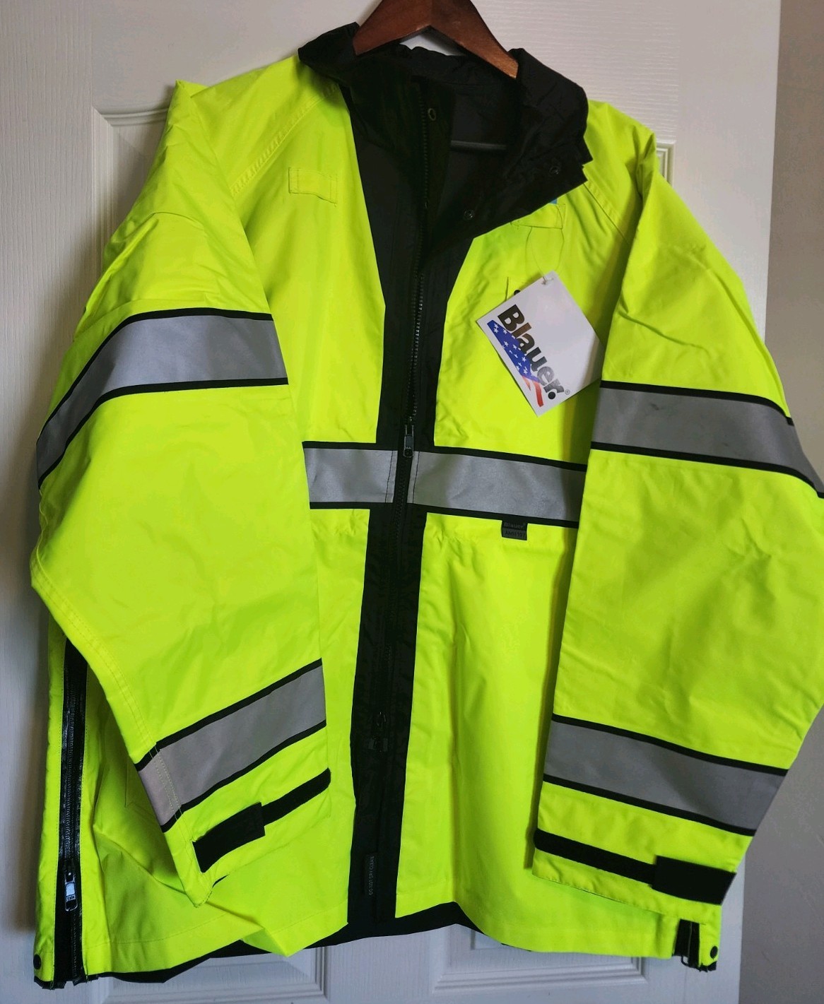 🛑Blauer 233R B.DRY Reversible Rain Jacket Hi-Vis Yellow SAFETY NWT L WORKWEAR
