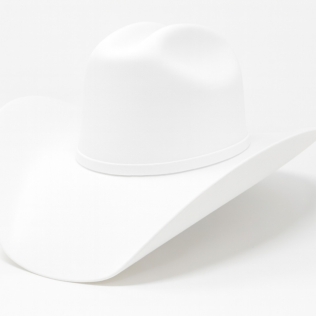 Men’s 100X Western Cowboy Felt Hat Tejana GenuineWool Vaquera Estilo Taco- White