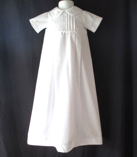 Infant Baby Boys White Handmade Christening Gown Baptism Outfit 0-12 Months