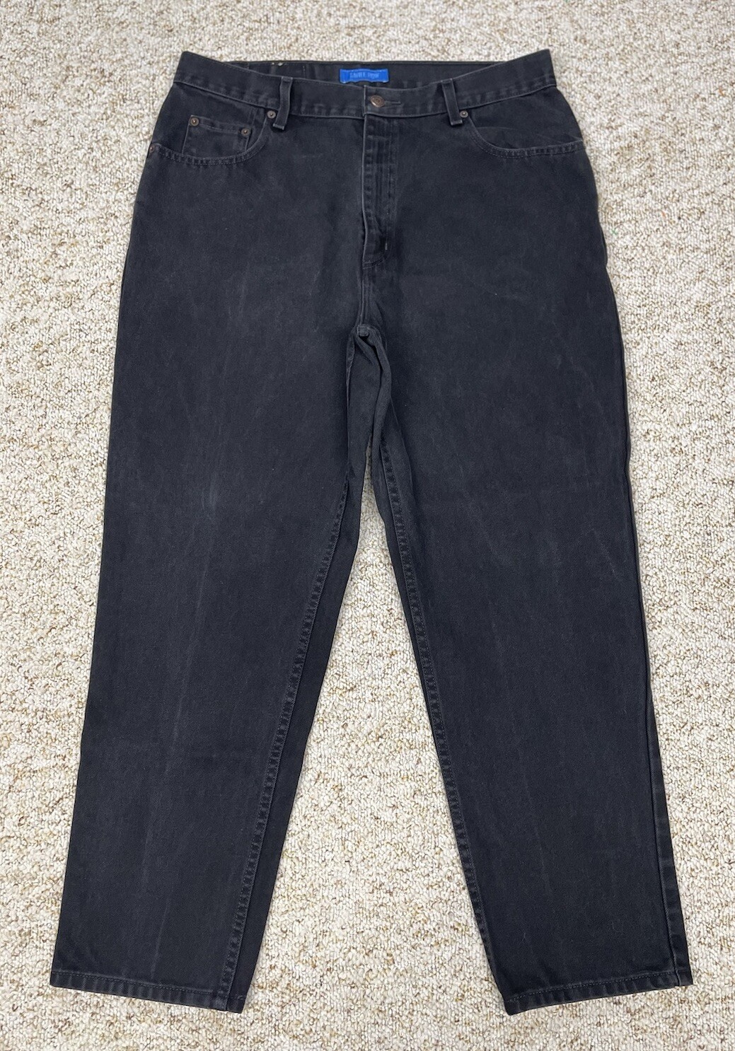 Savile Row Men’s Jeans size 36×30 Straight Regular Fit Denim Black 100% Cotton