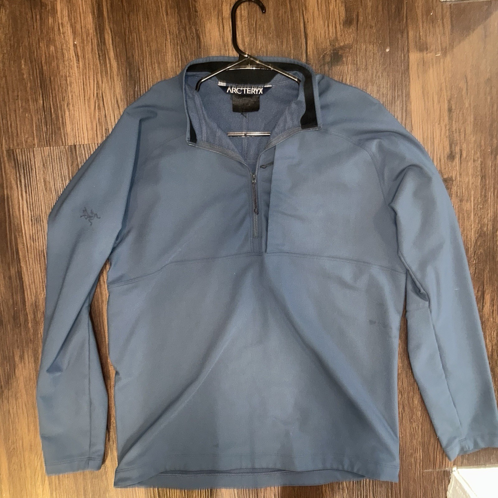 VINTAGE Arc’teryx Men’s Blue 1/4 Zip Mock Neck Stand-Up Collar Pullover Top L