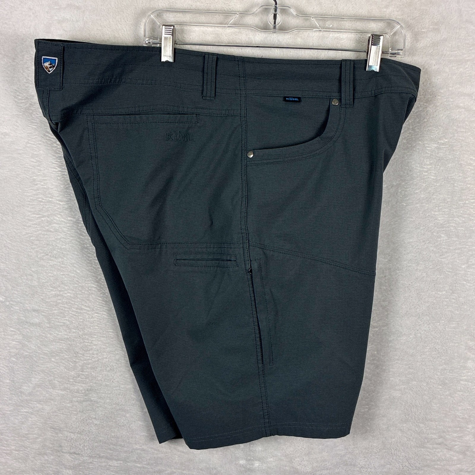 Kuhl Shorts Men 40 Gray Silencr Cargo Ripstop Hiking Backpacking Trekking Preppy