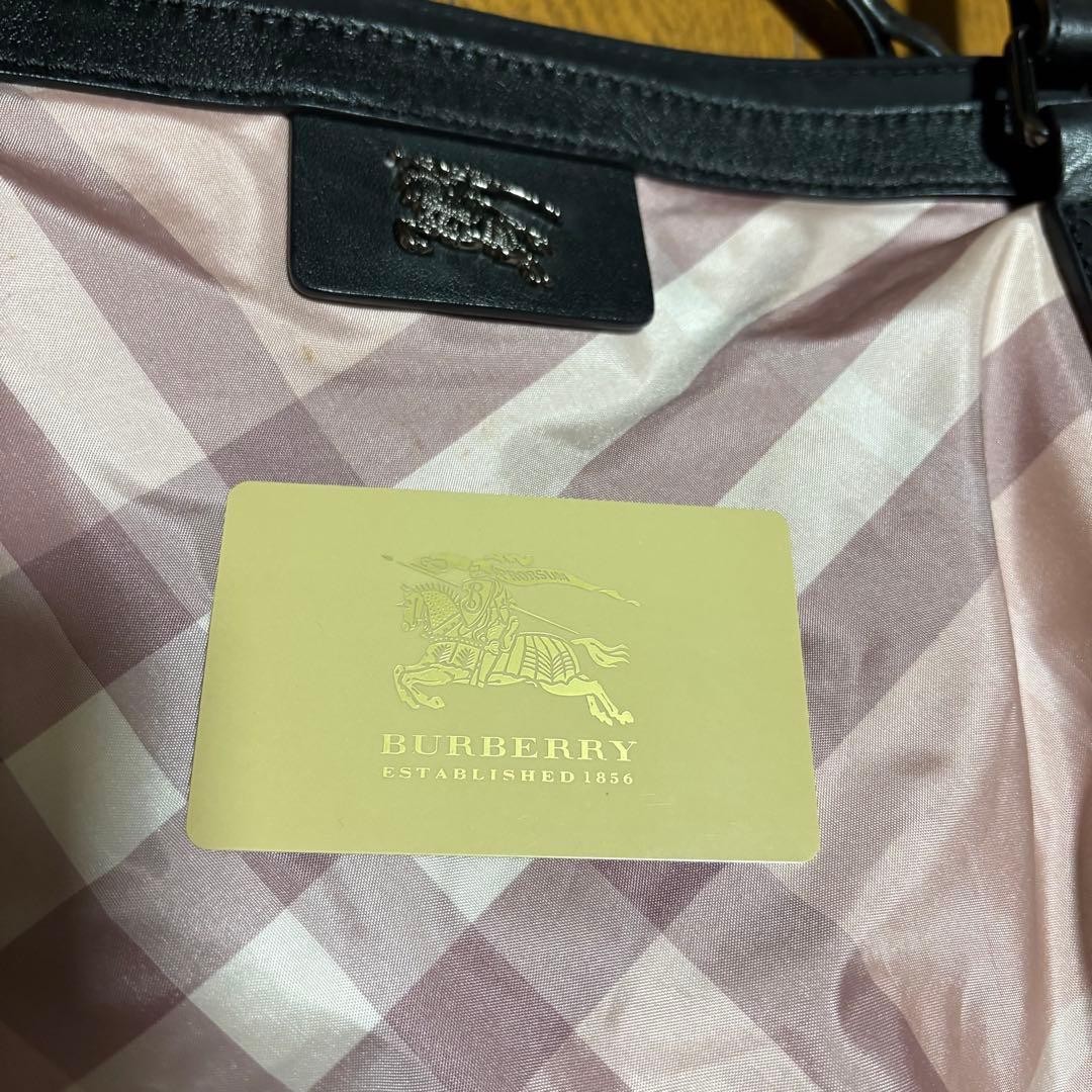 Burberry Nylon Tote Bag Nova Check Pink 11.4×12.6×2.4in Used