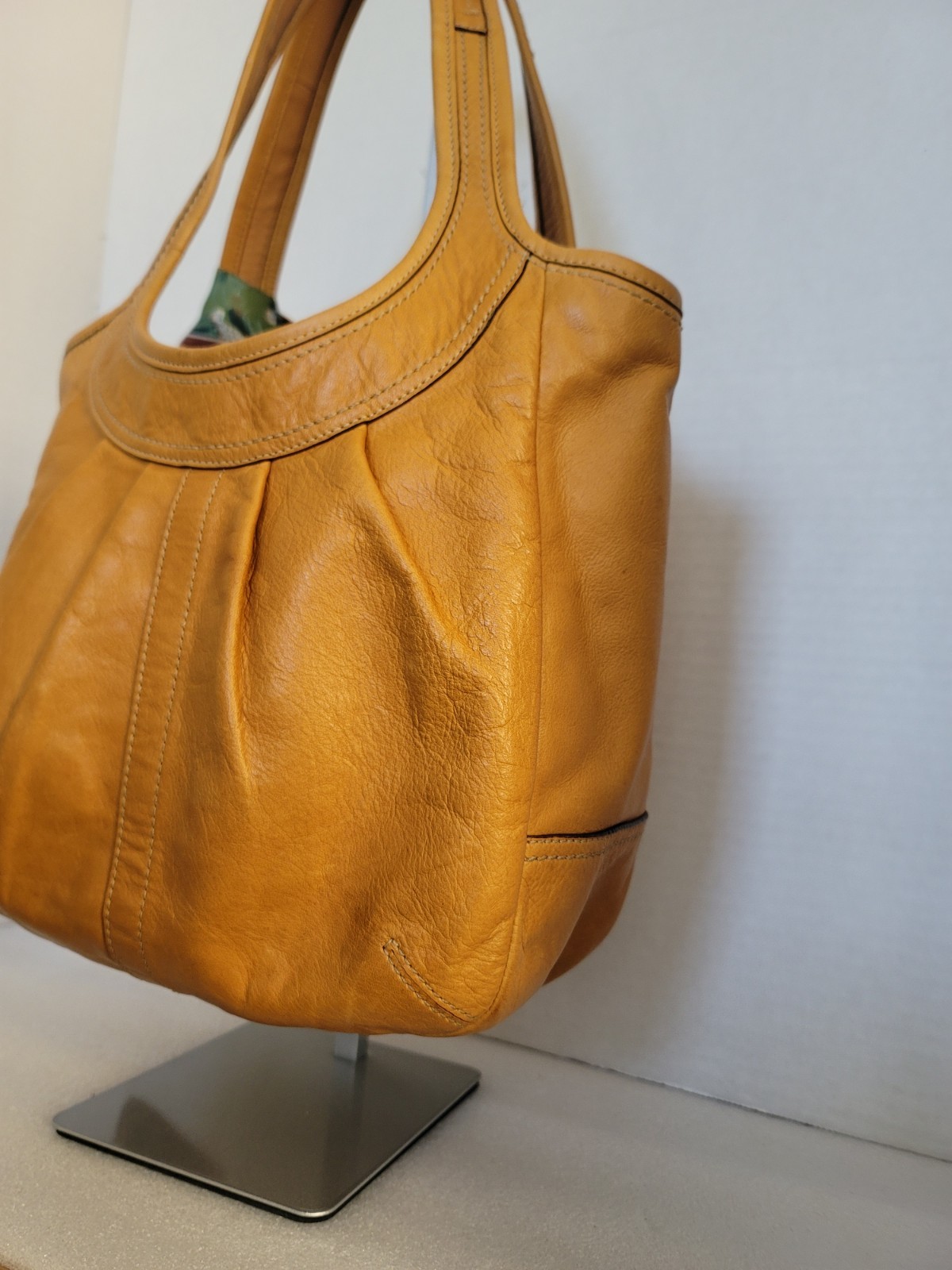 Y2K VTG Coach Pleated Ergo In Tan Leather Hobo Shoulder Bag